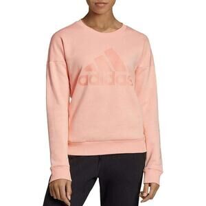 Adidas Womens Sport Must Haves Badge of Sweatshirt Glow Pink EB3814 Sz S